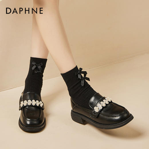 DAPHNE达芙妮一脚蹬甜美乐福鞋 | 经典大头鞋型，时尚百搭休闲 商品图4