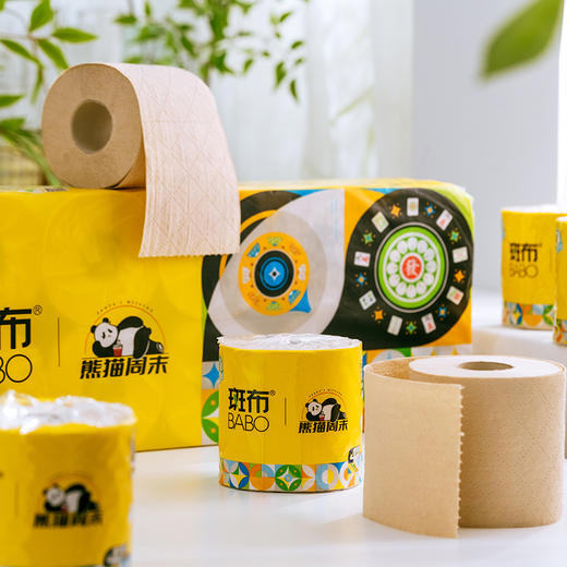 斑布&熊猫周末系列卷纸 10卷\提 140克/卷 商品图1