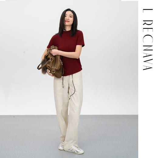 【天丝+超细美利奴羊毛】半高领气质羊毛软糯T 针织短袖 遮肉显瘦 商品图3