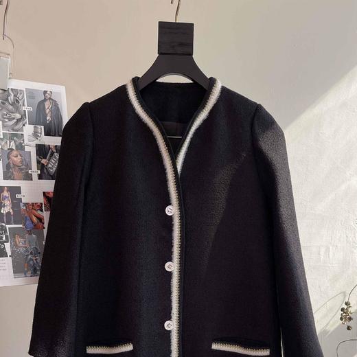 顺丰包邮洛诗琳53543设计感小香风外套春季V领7分袖中长外套02018 商品图3