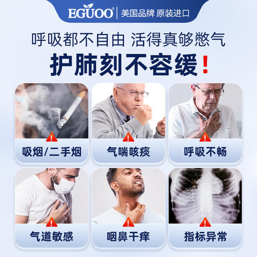 EGUOO清肺素美国原装进口槲皮素养肝护肺片双重保护代谢清肺慢阻 商品图2