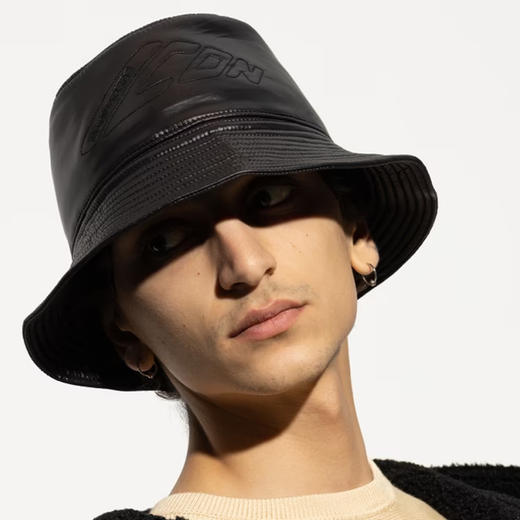 DSQUARED2 男士徽标压花渔夫帽 黑色 HAM0075 11702383 2124 商品图3