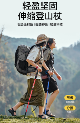 徽羚羊 云具 超轻三档伸缩登山杖6061 蓝色