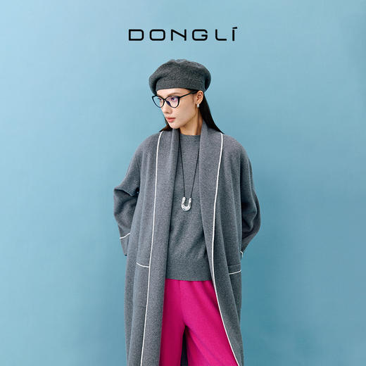 东黎 • 小山羊绒女士春季长款系带开衫 4715 商品图5