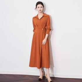 【高货wl】全新升级【铂金会员321/天猫429/差价108】(01623) 洛诗琳2025春季新款高级感翻领衬衫裙通勤气质轻奢长裙wl01623