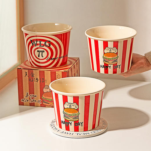 摩登主妇陶瓷泡面碗带盖家用碗具高颜值学生宿舍用吃泡面杯汤面碗 商品图0