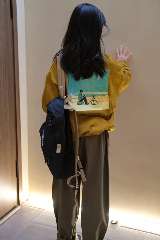 2025原创春季男女童手绘意境插画印花简约圆领套头卫衣 ！亲子两色卫衣！ 商品图2