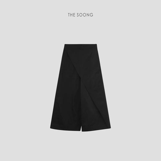 THESOONG’Amor fati ’100%棉经典黑色不规则A字精致阔腿裤HWKZ6478 商品图0
