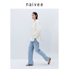 naivee纳薇新中式高智国风提花斜襟侧开衩宽松长袖秋冬衬衫上衣女237140436 商品缩略图1
