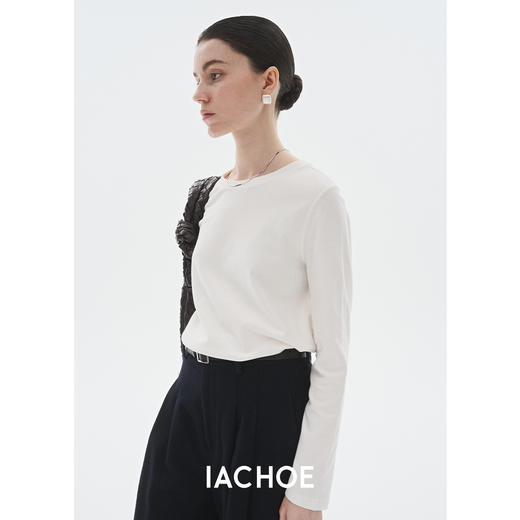 棉仓3571501001-IACHOE【奶油T】黑白两色长袖T恤 商品图2