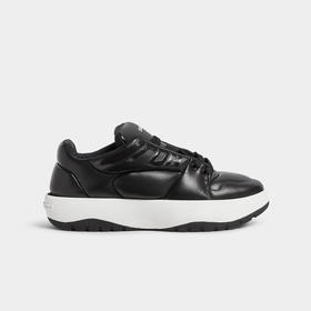 DSQUARED2 男士衬垫和绗缝皮革休闲运动鞋 黑色 SNM0393 35605520 2124