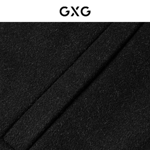 GXG男装 黑色撞色拼接设计翻领毛呢大衣外套男士  冬季热卖拼接设计翻领毛呢 商品图3