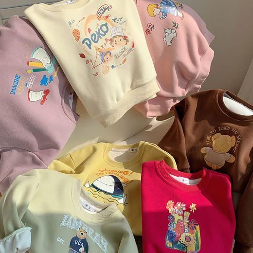 【69.9元/2件任选】儿童春季纯棉卫衣卫裤男童女童春季裤子上衣 商品图1