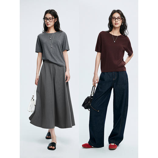 棉仓362635009-初棉天丝羊毛短袖宽松针织衫 商品图4