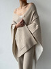 ZAANLI｜ZN60003 杏驼/既白 双面穿细腻感羊绒羊毛针织披肩外套 商品缩略图13