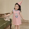 夏季女宝宝女长款背心裙婴儿凉感冰瓷棉连衣裙休闲T恤裙80-150cm 商品缩略图3