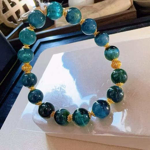 10mm单圈全色蓝碧玺手链 商品图1