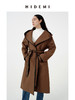 HIDEMI极简复古包皮边连帽腰带式长款风衣 商品缩略图3