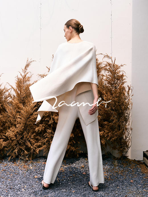 ZAANLI｜ZN40008-2 杏驼 裸感羊毛羊绒针织长裤 商品图10