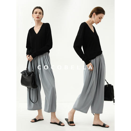 COCOBELLA醋酸纤维坑条针织衫宽松垂顺蝙蝠袖遮阳上衣TS0065 商品图2