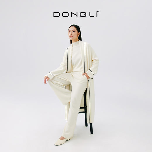 东黎 • 小山羊绒女士春季长款系带开衫 4715 商品图1