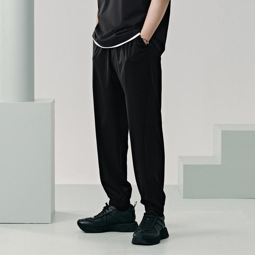 GXG男装 冰丝提花休闲裤凉感运动卫裤薄款束脚长裤 2024夏季热卖 商品图4