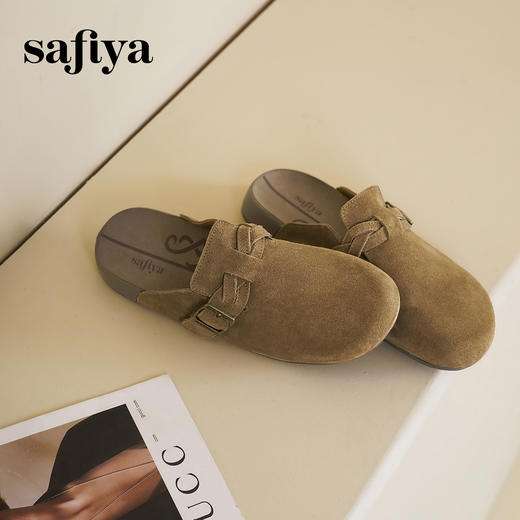 预售10天发|Safiya/索菲娅2025懒人鞋复古软底休闲外穿舒适勃肯凉拖SFD1110228 商品图7