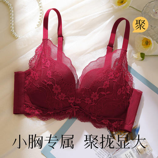 【小胸聚拢显大】2025新款红色本命年美背内衣女无钢圈文胸罩凡樱舞韵 商品图0