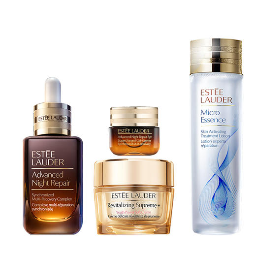 雅诗兰黛四件套（雅诗兰黛小棕瓶精华100ml+雅诗兰黛原生液200ml+雅诗兰黛智妍清爽面霜75ml+雅诗兰黛抗蓝光眼霜15ml）送：雅诗兰黛礼盒礼袋 商品图0