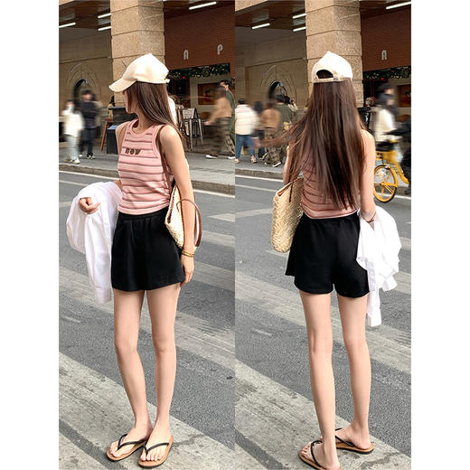 【99元任选2件】新品现货秒杀！卖完下架不再补 ！微信粉丝打折价！！2色短款条纹背心 商品图4