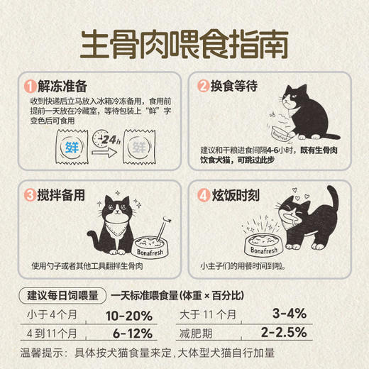 识鲜生全价猫用生骨肉块鸡肉鸭肉 75g*9/盒 商品图6