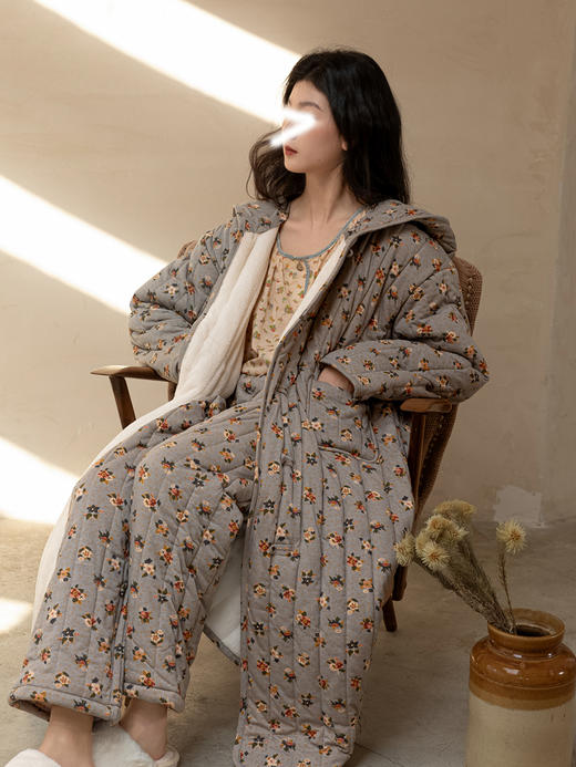 裁缝学苑AS418睡衣女款夹棉睡袍纸样新款加绒加厚家居服套装样板 商品图2