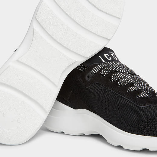 DSQUARED2 男士弹力聚酯纤维平纹针织套穿休闲运动鞋 黑色 SNM0396 59207989 M063 商品图3