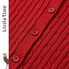 littletime女童毛衣2025春季新款红色新年服儿童保暖纽扣开衫外套 商品缩略图3