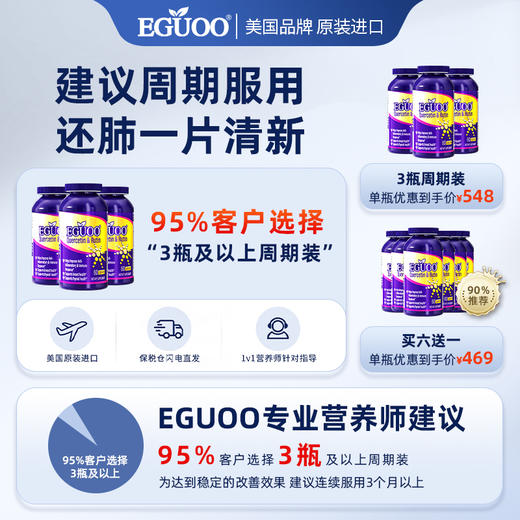 EGUOO清肺素美国原装进口槲皮素养肝护肺片双重保护代谢清肺慢阻 商品图1