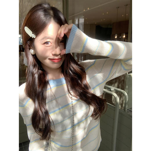 <曾小咸推荐>3.23现货秒杀 ！微信超特价！蓝白条纹针织衫 日常129.99 立减50 秒杀79.99！！ 商品图4