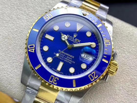 N厂v10包金版水鬼！top品质！非壕勿扰！V10版！劳力士经典SUB系列，蓝水鬼间金款，市场好版本 ！材质真正18K包金，搭载原装进口2836机械机芯 ，更高要求可选装瑞士进口机芯（eta机芯）