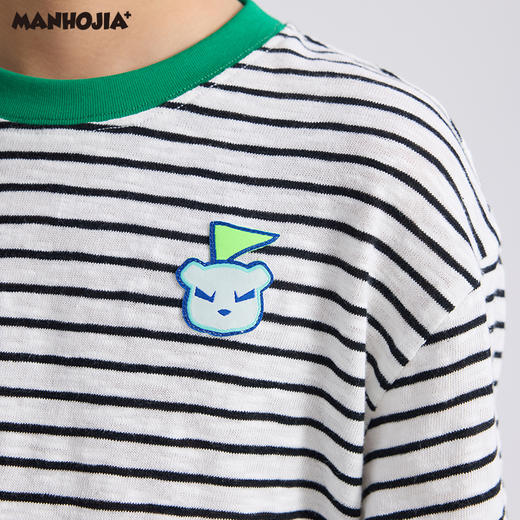 【熊朋友】漫画家25春微孔透气竹节条纹防蚊不怕晒罩衫 商品图2