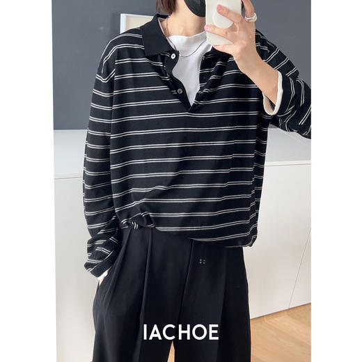 棉仓3561505020-IACHOE羊毛条纹针织衫保暖冬装 商品图2