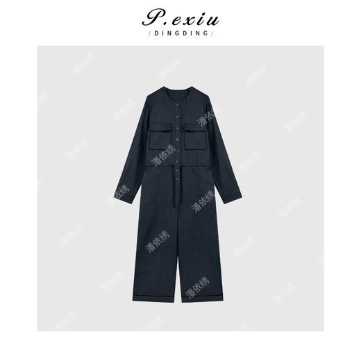 亚麻工装风复古高级感气质连体裤 W-62698 商品图1
