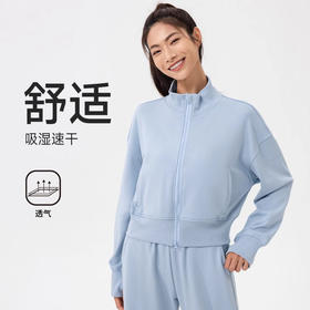 跃牌【欲动春风】系列 秋冬运动宽松立领瑜伽外套休闲跑步健身上衣拉链开衫24321