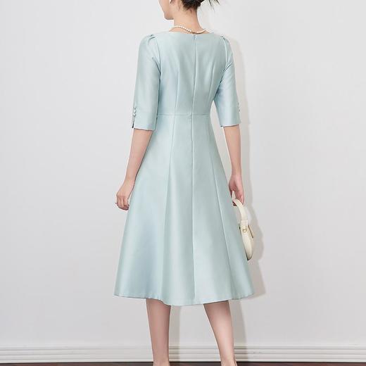 【高货wl】全新升级【铂金会员330/天猫439/差价109】(03646) 洛诗琳2025春夏款法式轻奢连衣裙高级感方领名媛礼服女 商品图1