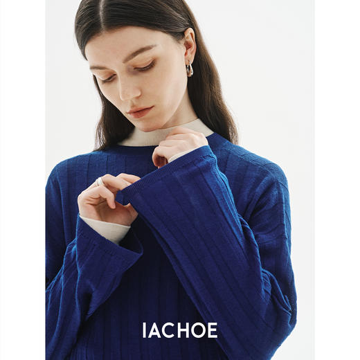 棉仓3621505012-IACHOE松慵懒全羊毛薄款毛衣 商品图3