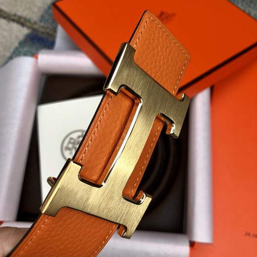 马家 腰带 御用原厂Epsom&Swift皮 进口定制精钢五金 ,精工H扣拉丝面料，真金电镀 激光镌刻LOGO ,🎁配全套专柜包装 ，宽:3.8cm 商品图5