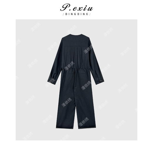 亚麻工装风复古高级感气质连体裤 W-62698 商品图2