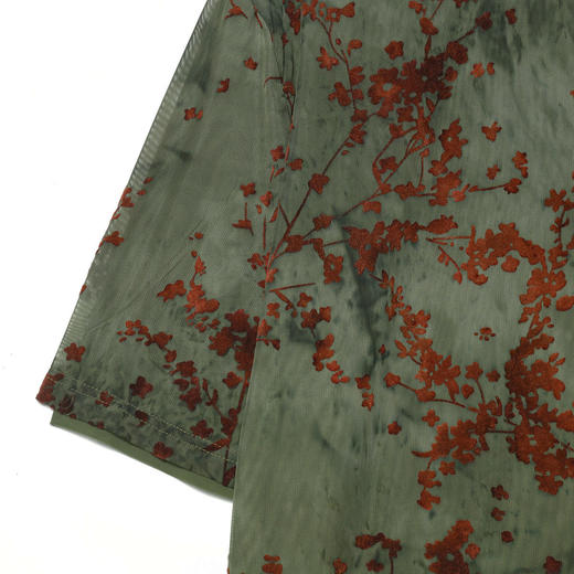 T338新款国风花卉双层T恤男女夏季休闲时尚宽松短袖情侣百搭上衣 商品图4