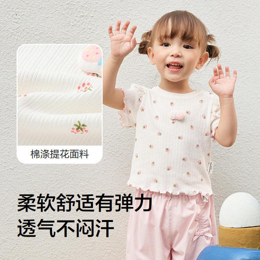 【爆品主推】巴拉巴拉宝宝短袖t恤婴儿女童上衣2025新款夏装甜美精致洋气舒适 商品图3