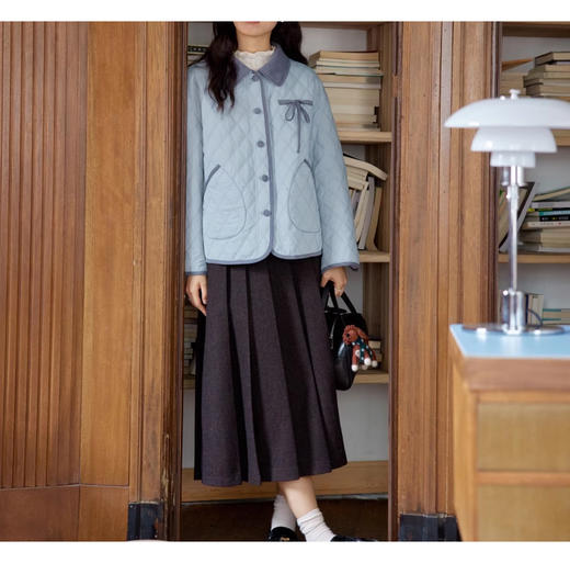 裁缝学苑AS421复古撞色翻领菱格棉服外套纸样女装上衣短款新款棉衣样板 商品图8