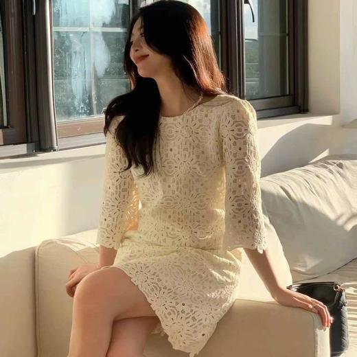 顺丰包邮洛诗琳41123法式镂空连衣裙2025春季新款气质蕾丝裙273 商品图0