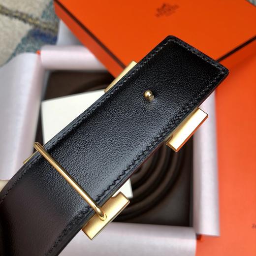 马家 腰带 御用原厂Epsom&Swift皮 进口定制精钢五金 ,精工H扣拉丝面料，真金电镀 激光镌刻LOGO ,🎁配全套专柜包装 ，宽:3.8cm 商品图3